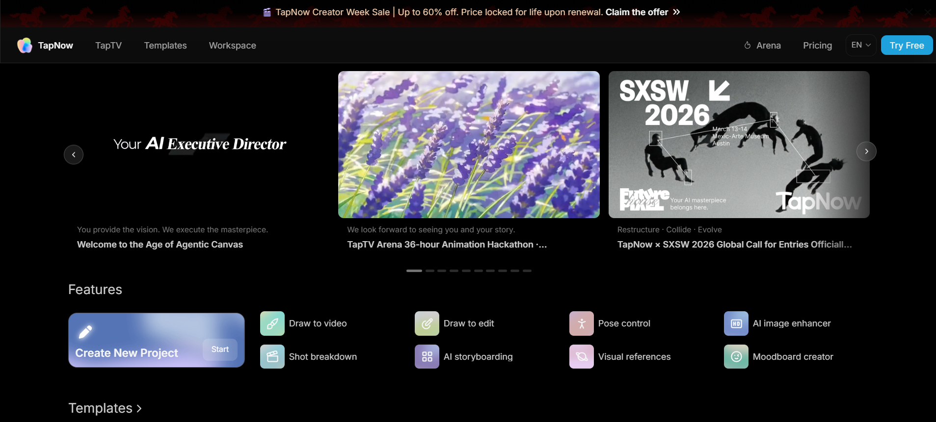 TapNow interface