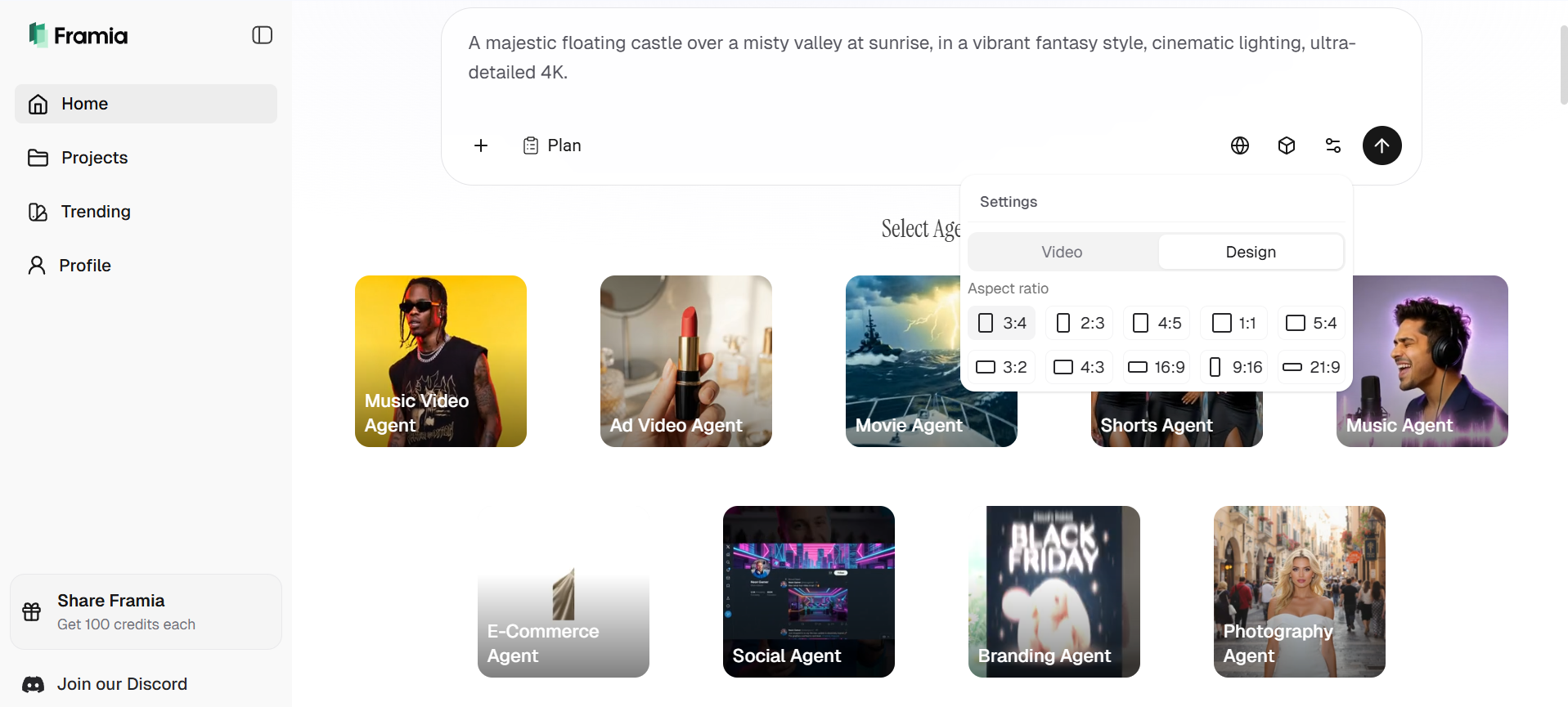 Customize settings, and generate