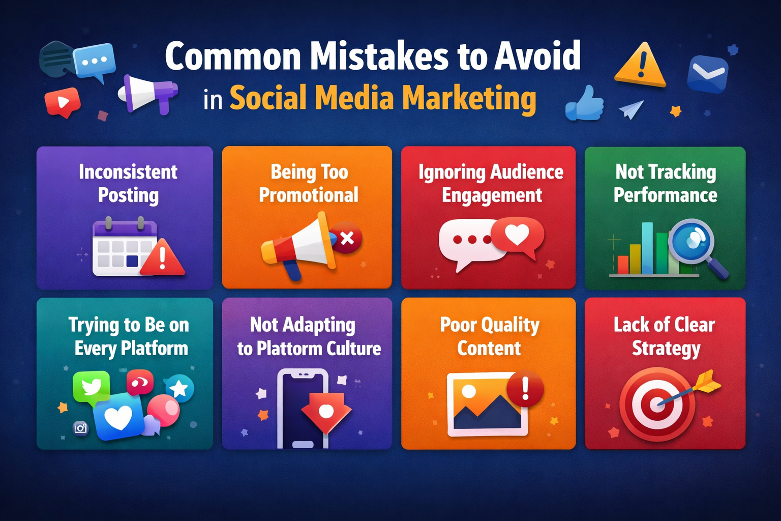 Common mistakes to avoid in social media marketing