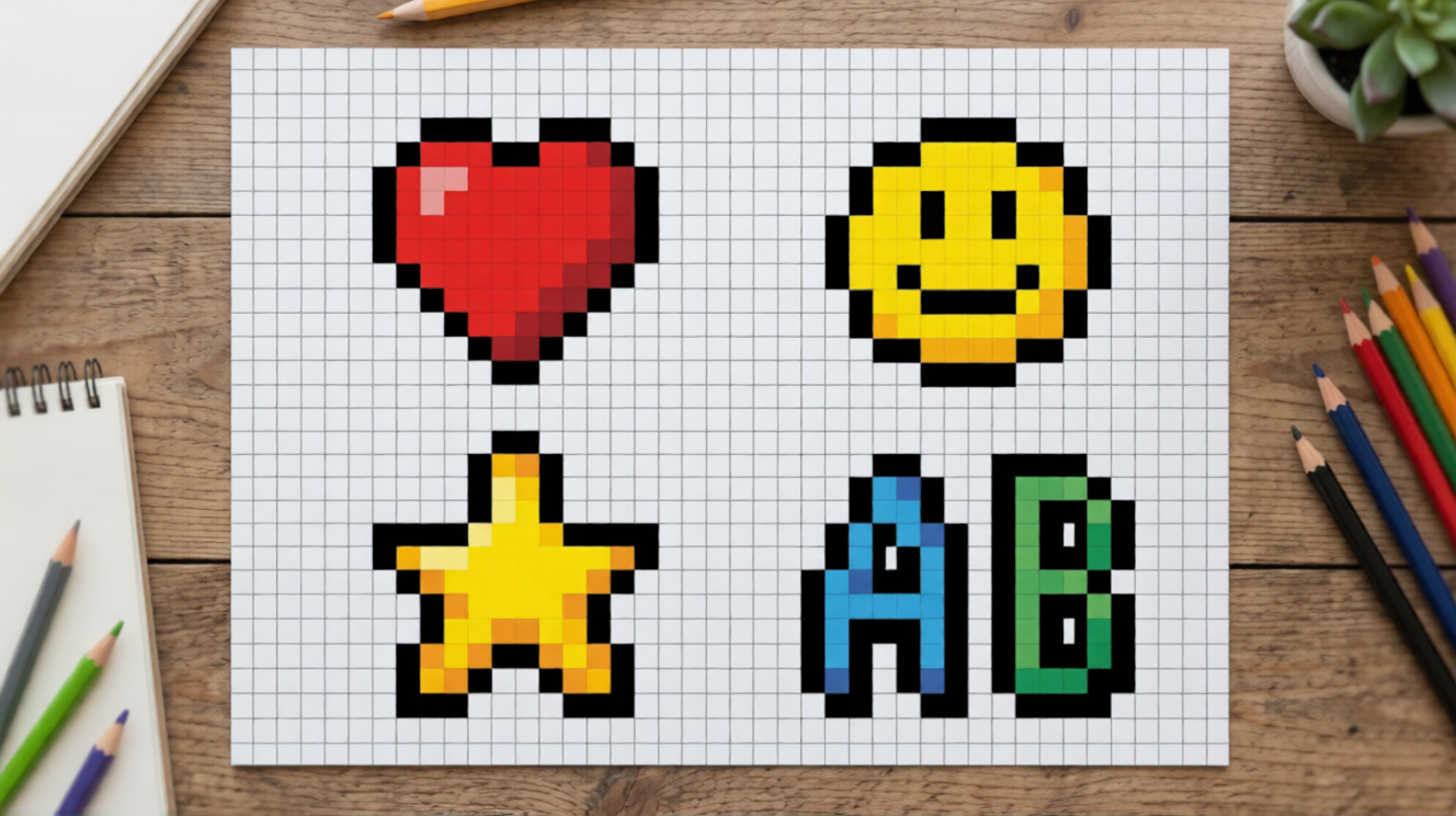 Pixel lettering