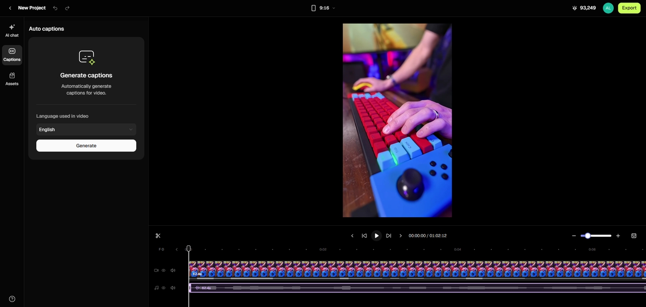 Auto-generate captions