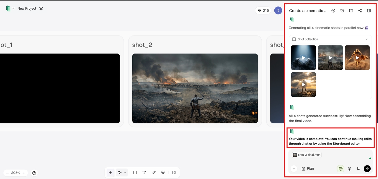 Consistent characters within the storyboard interface.