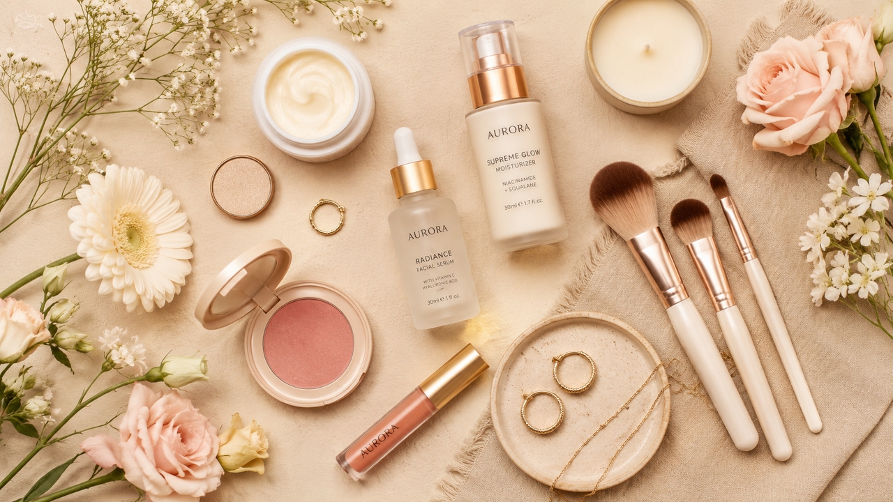 Flat lay product photography