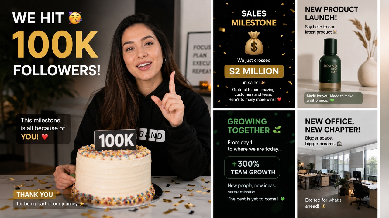 Share business achievements and milestones