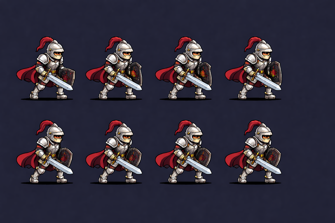 Pixel hero walk cycle