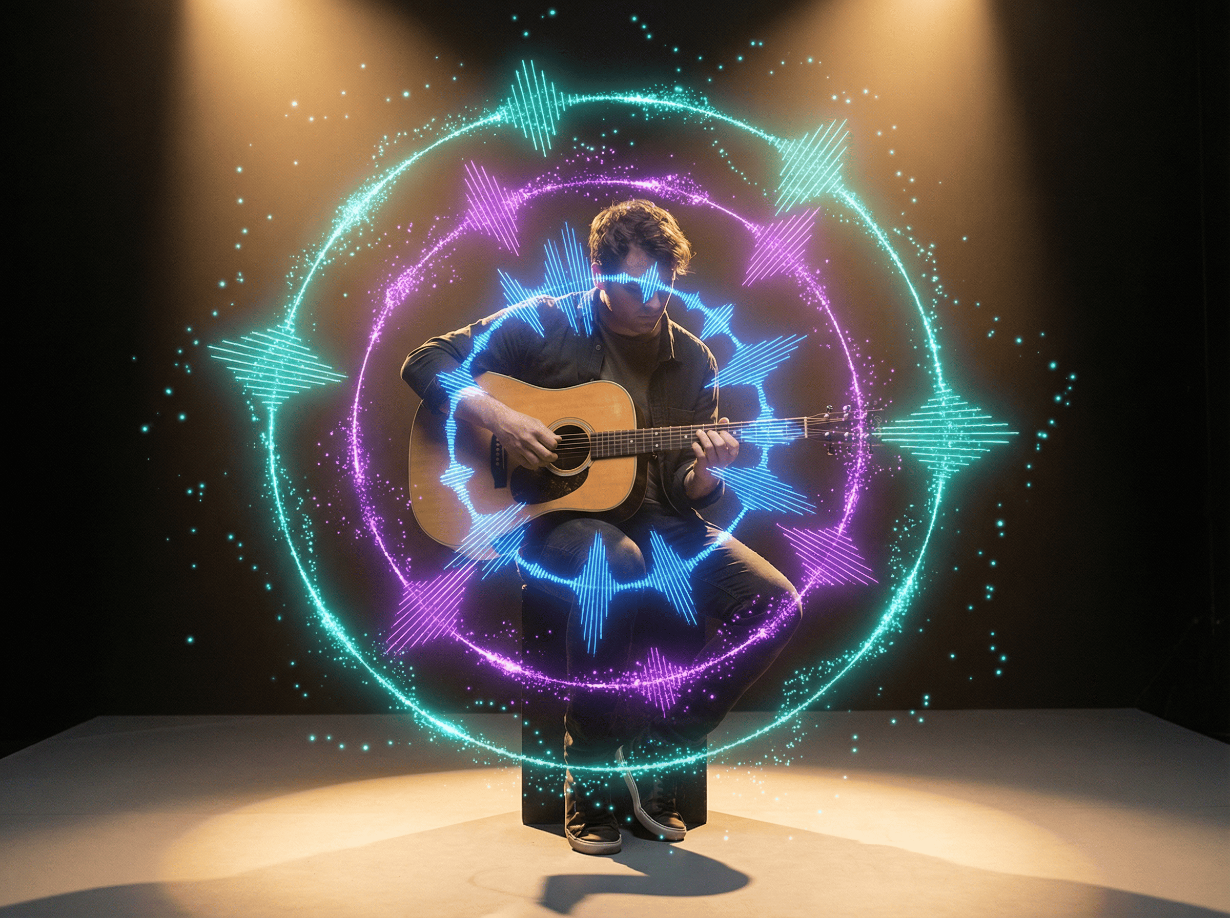 Built-in audio creation with audio that follows visual cues