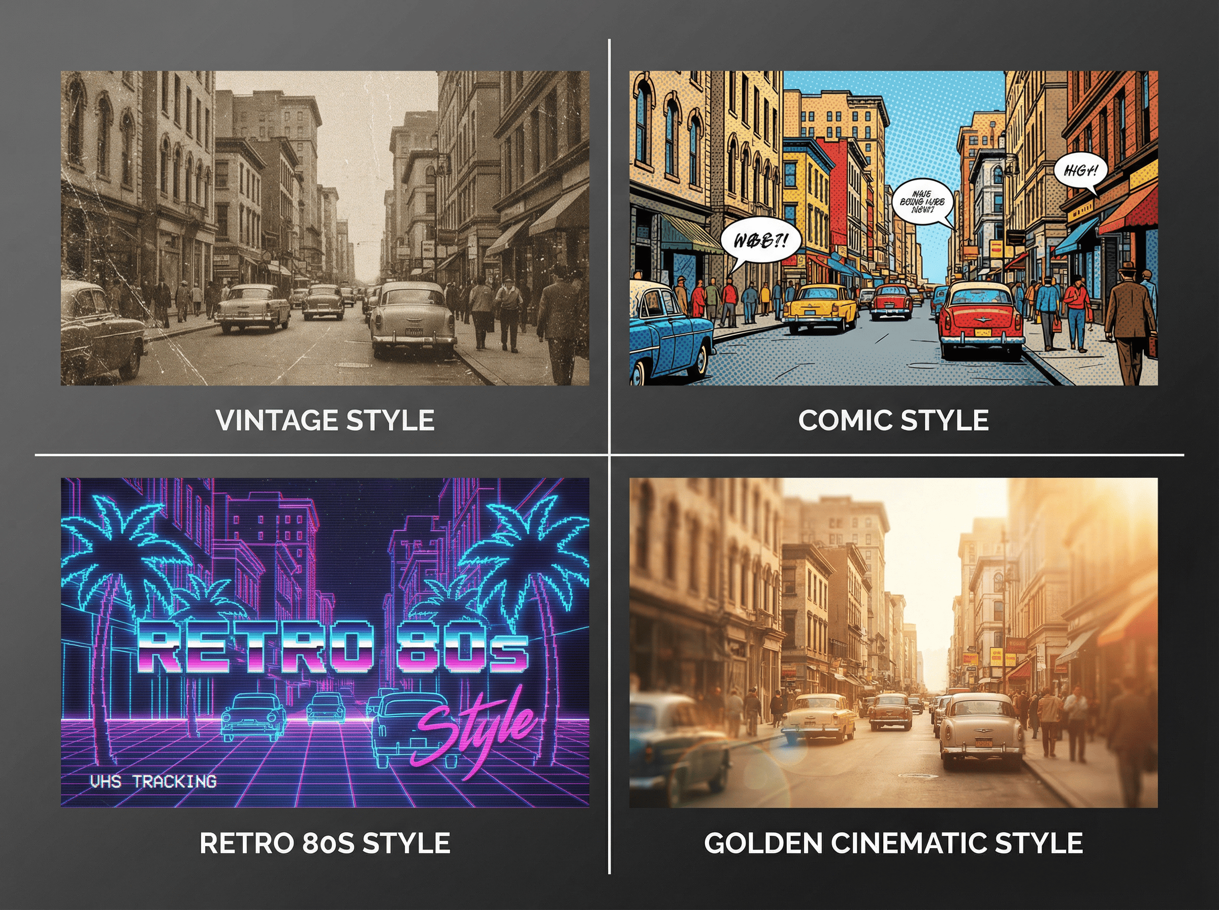 Generate videos in different visual styles