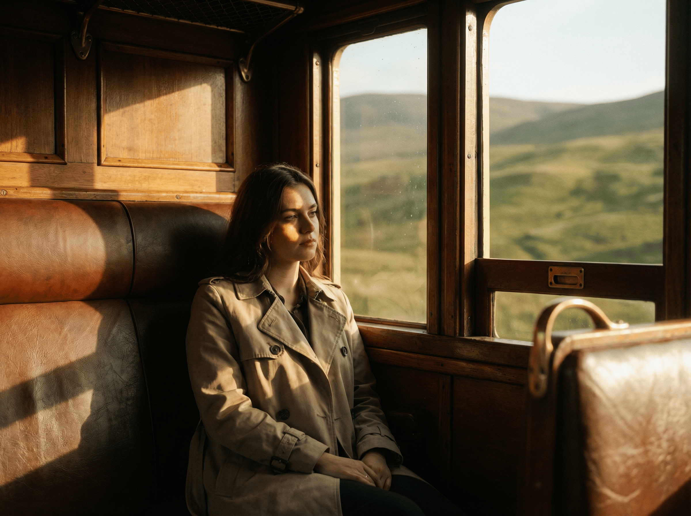 Cinematic photo on a train
