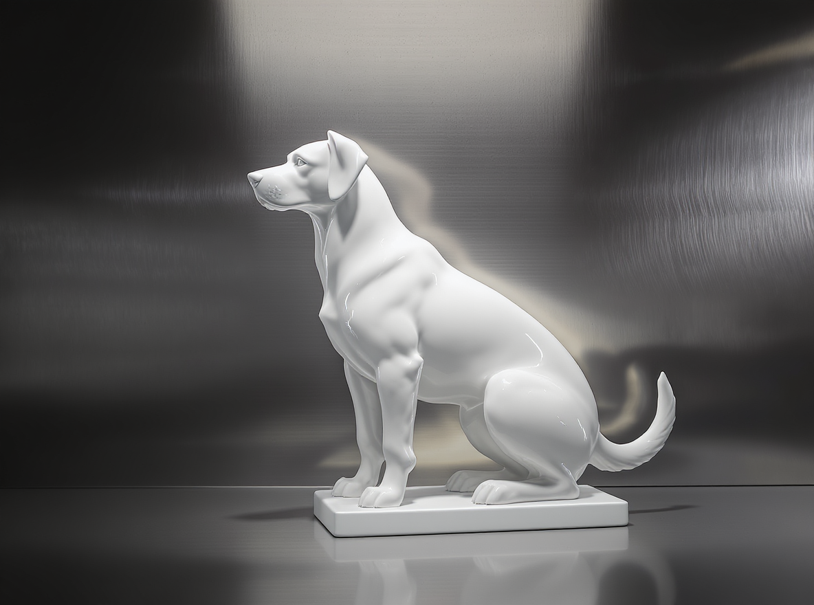 3D modelling sculpture featuring a dog