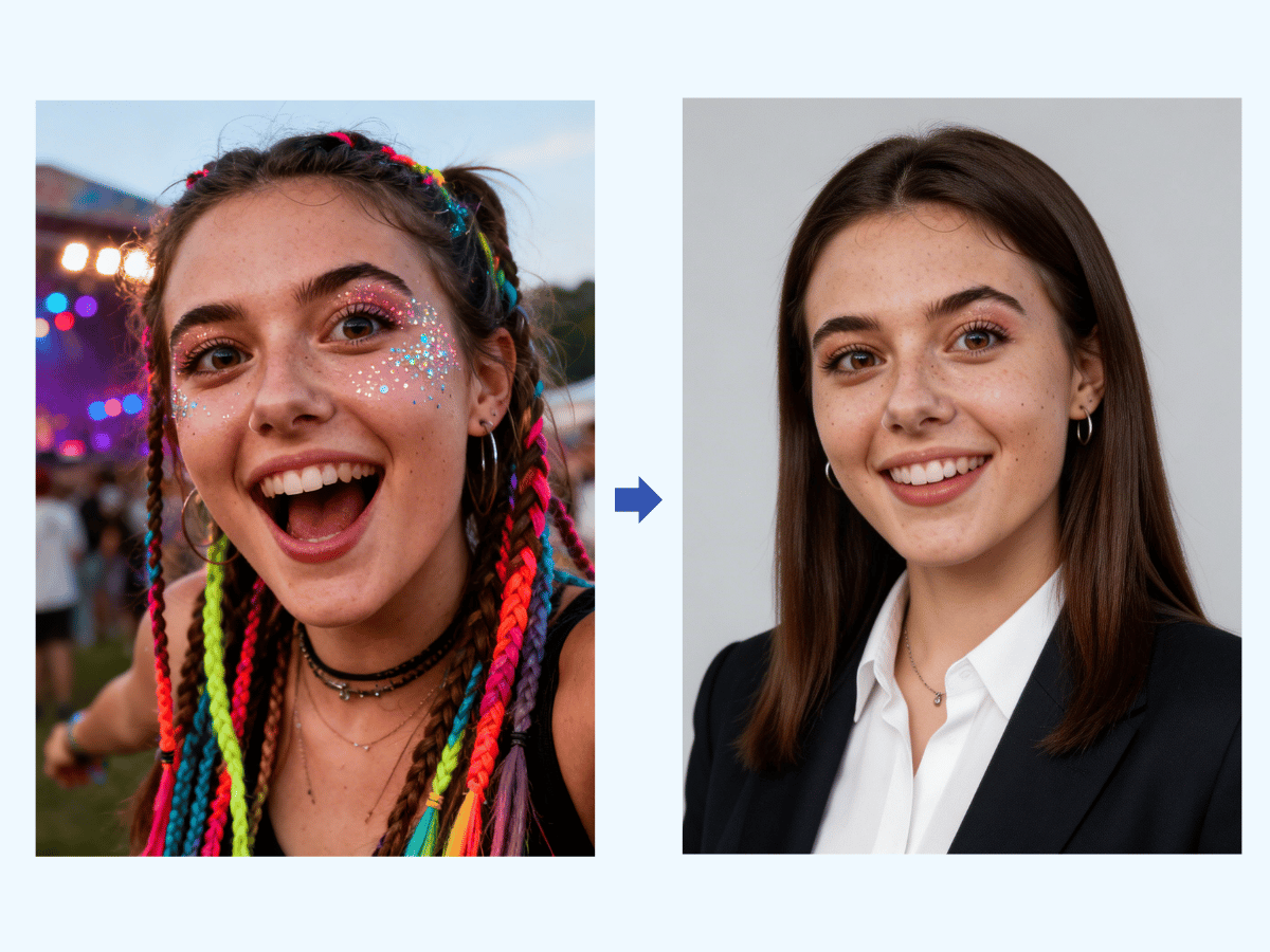 Personalize selfies to professional photos