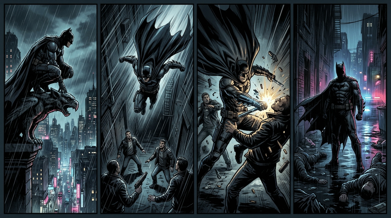 Gritty Superhero Action Comic