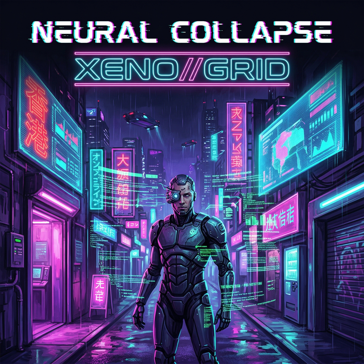 Cyberpunk electronic album cover