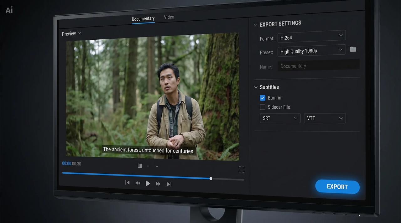 Export captions for any platform instantly