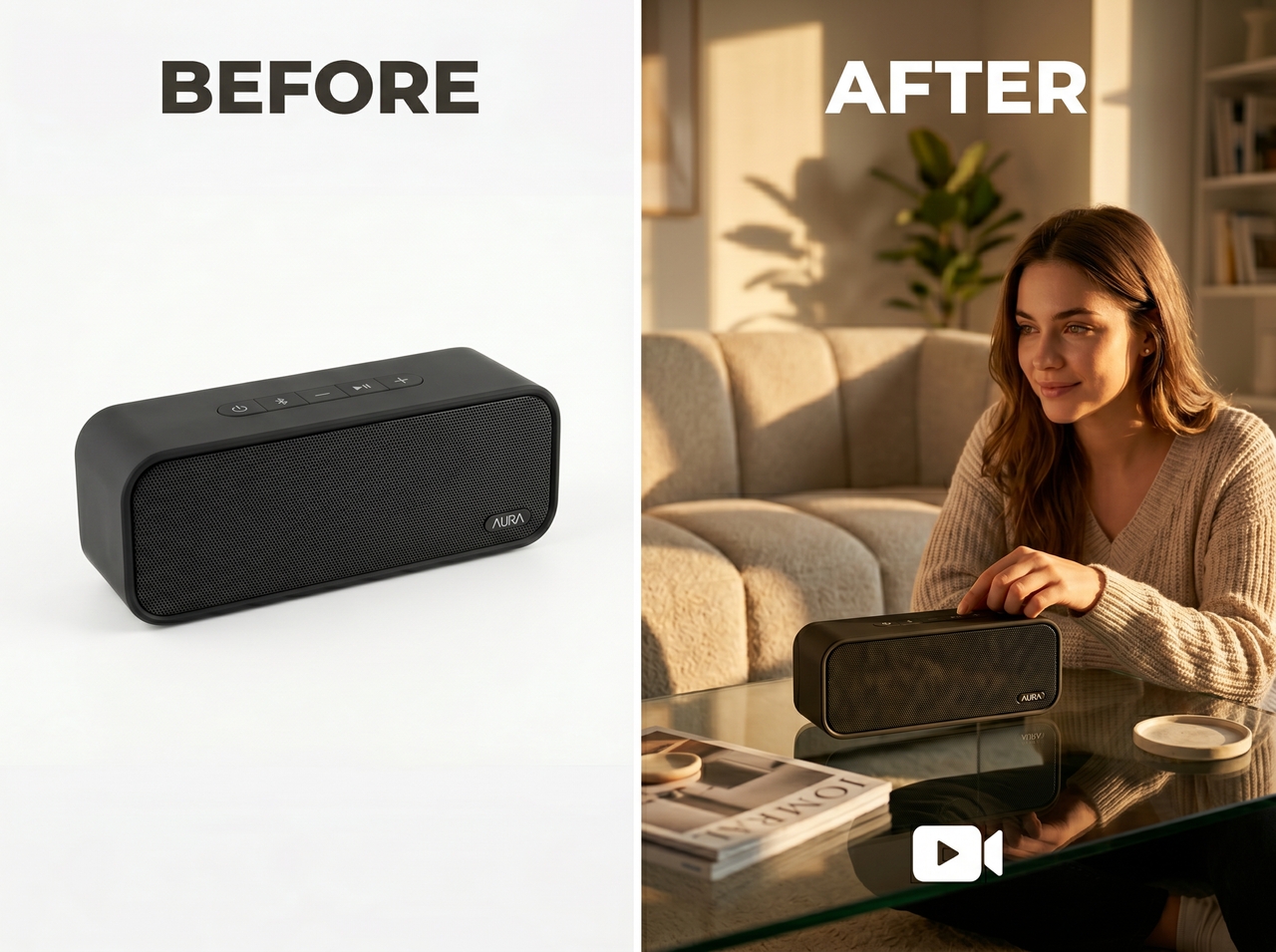 6. Basic product photo → lifestyle scene with AI model