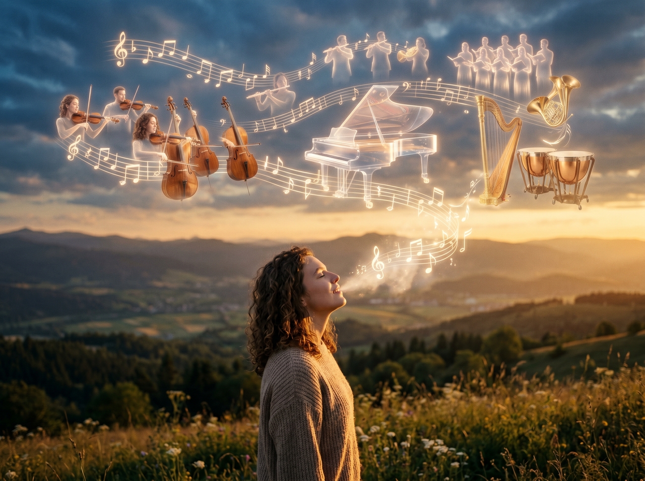 Turn a hummed melody into a song