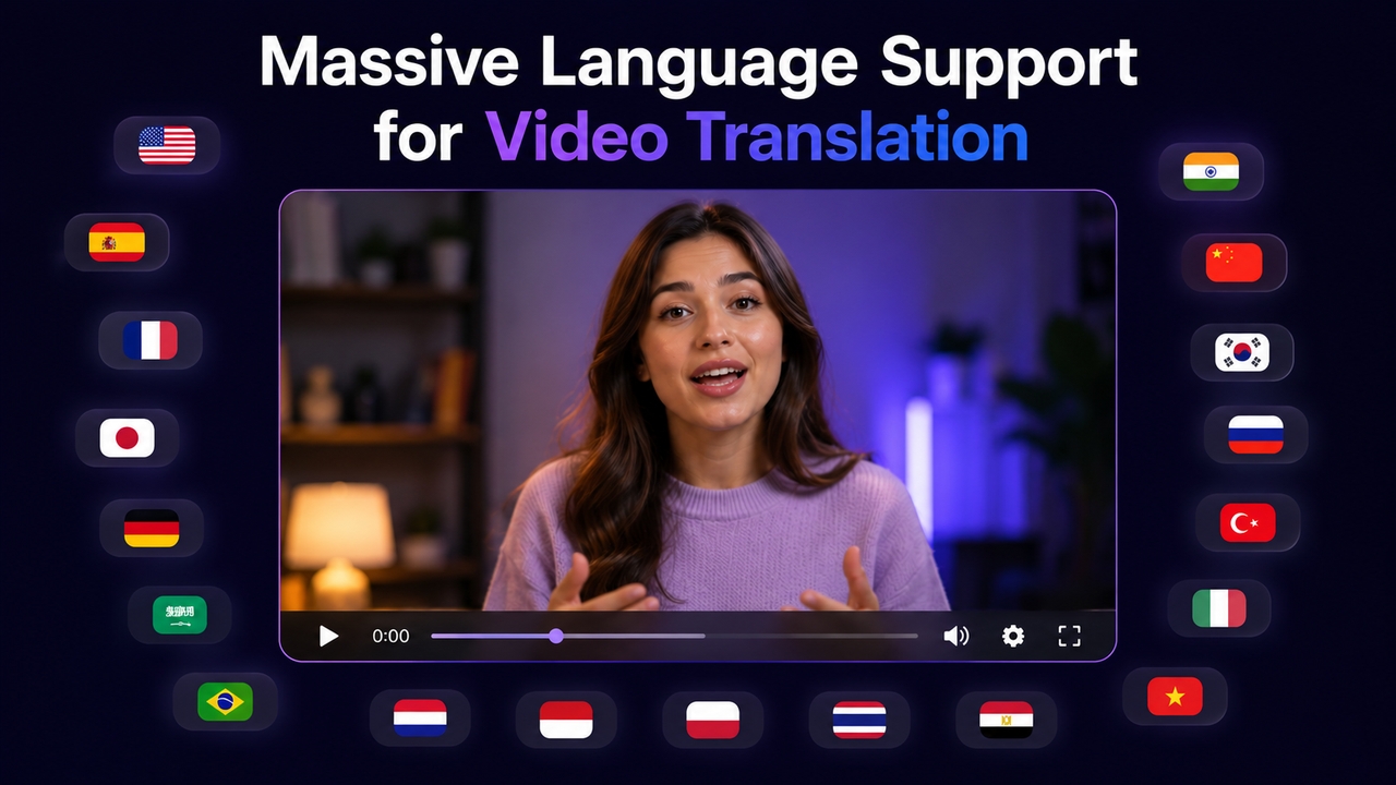 Massive language support for video translation