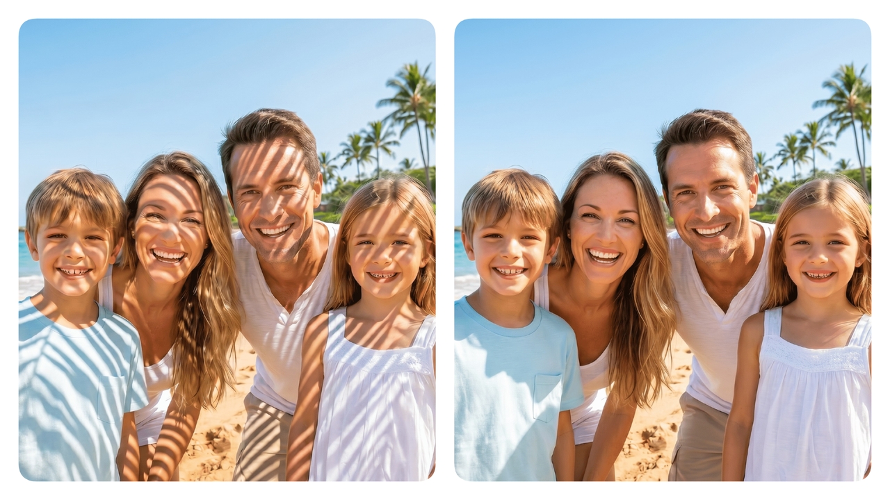Family vacation beach portrait