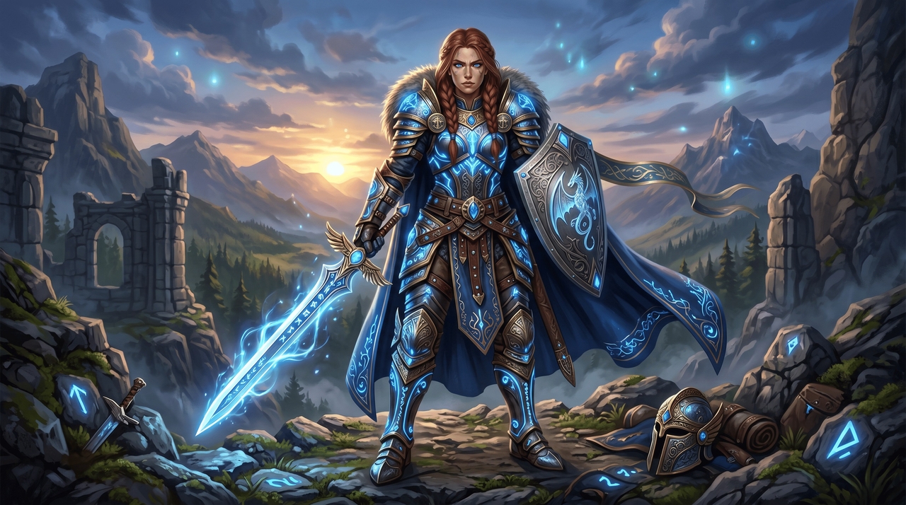 Stylized fantasy role playing hero