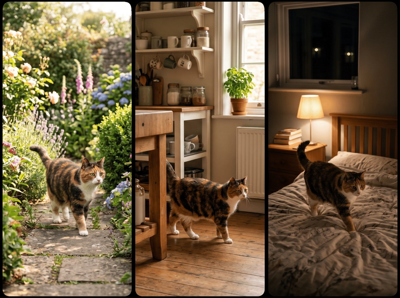 Create multi-scene AI cat adventures