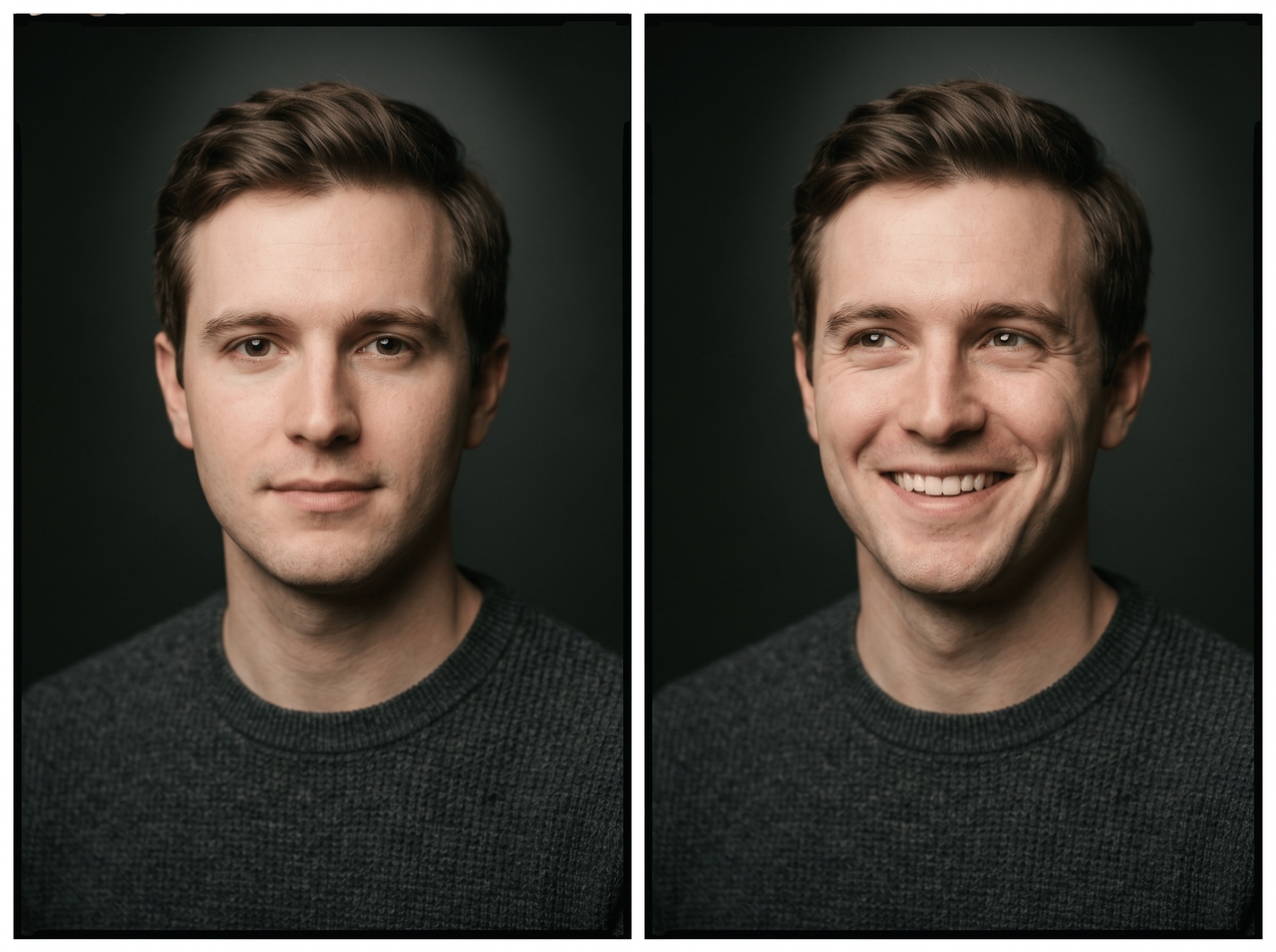 Adjust eyes, smiles, lips, and jawlines