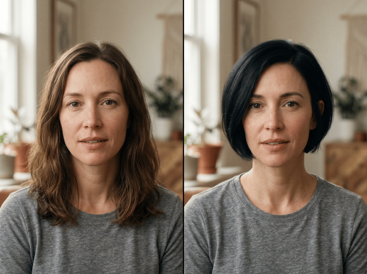 Change hair color and hairstyle styles