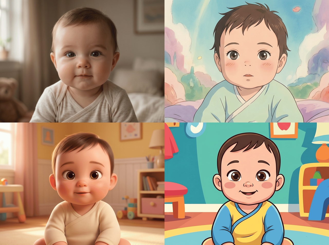 Create baby videos in multiple styles