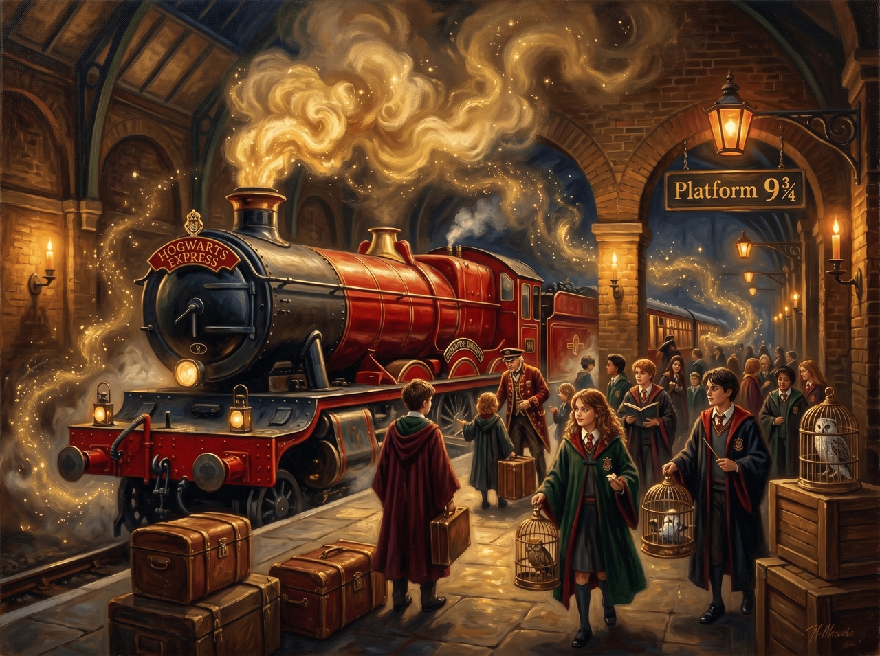 Magical train station artwork