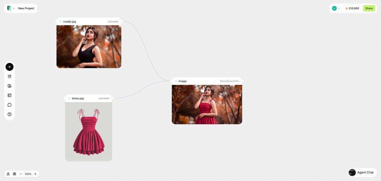 Visual virtual try-on workflow builder