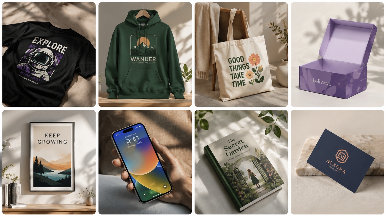 Create mockups across multiple categories 