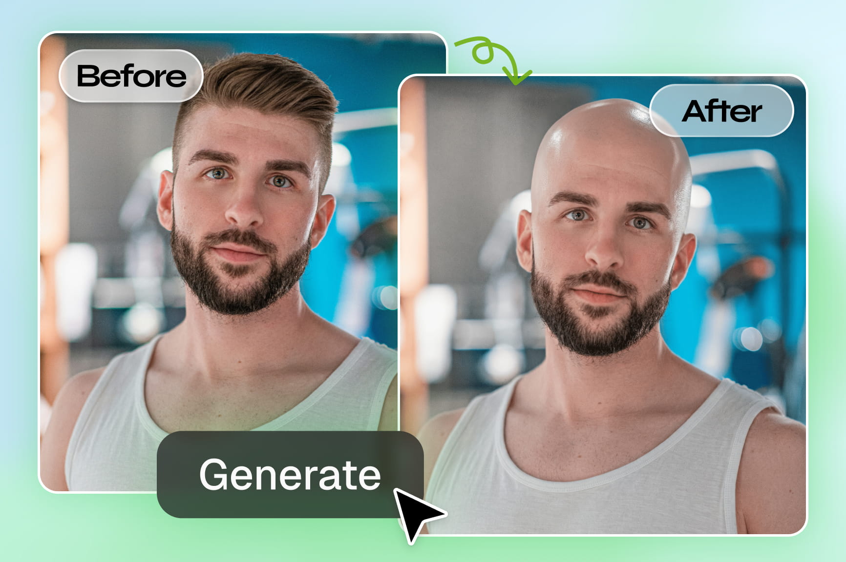 Free AI Bald Filter Online to See Your Shaved Head Look